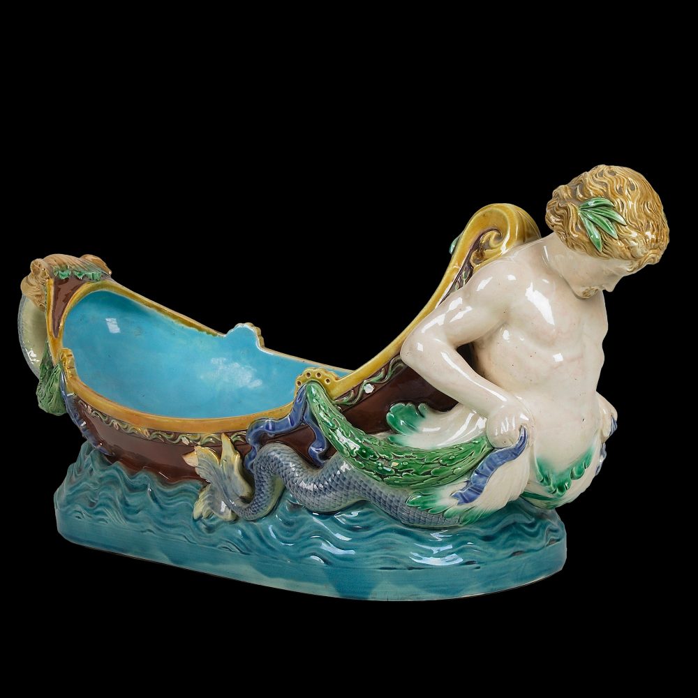 Minton 1551 Majolica Triton Centerpiece