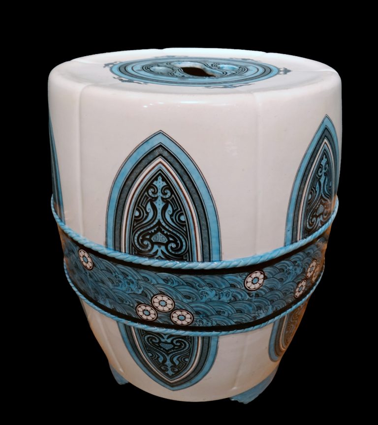 Minton 1708 Majolica Barrel Shaped Garden Seat