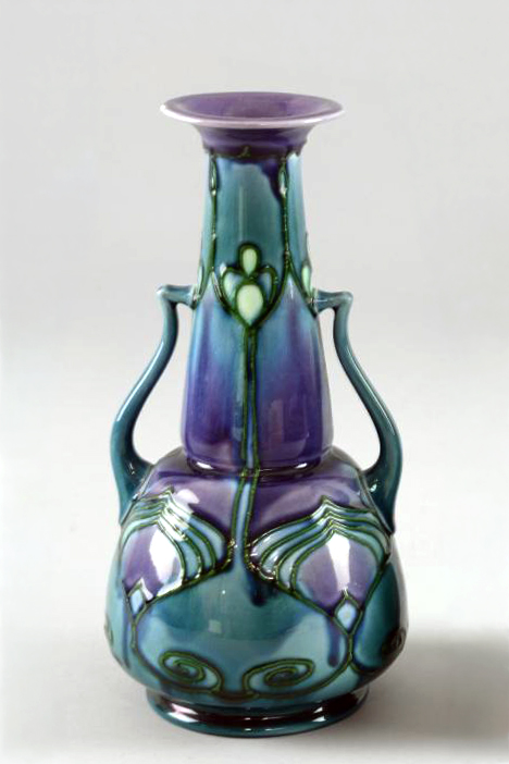 Minton 3738 Secessionist Pottery Two Handled Vase
