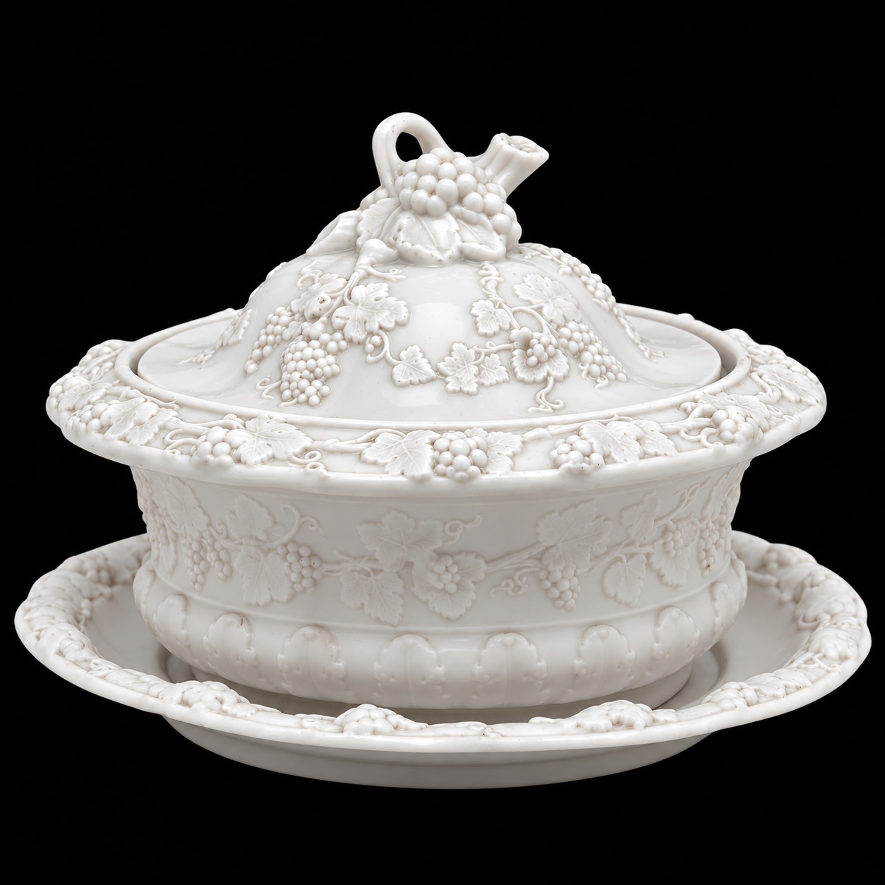 Minton 400 Parian Butter Dish And Stand