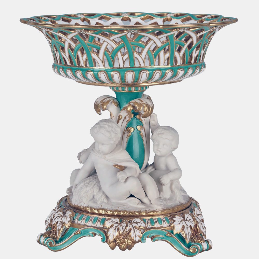 Minton 540 Parian Basket With Cherubs