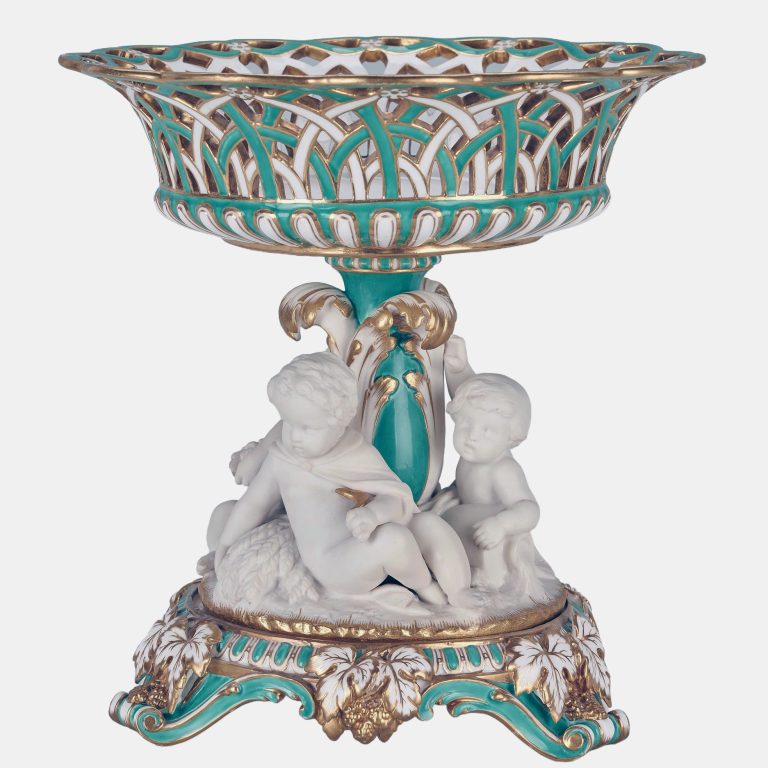 Minton 540 Parian Basket With Cherubs