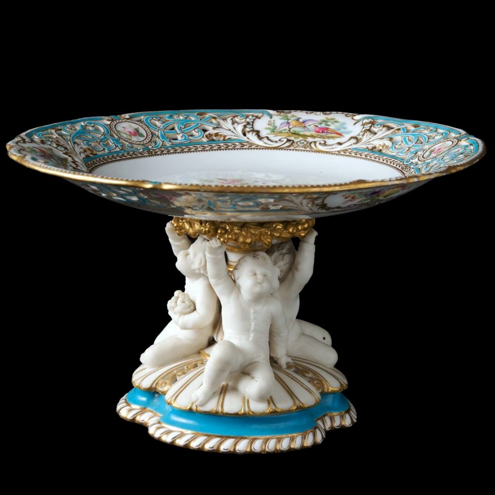 Minton 674 Parian Cake Stand With Children Support