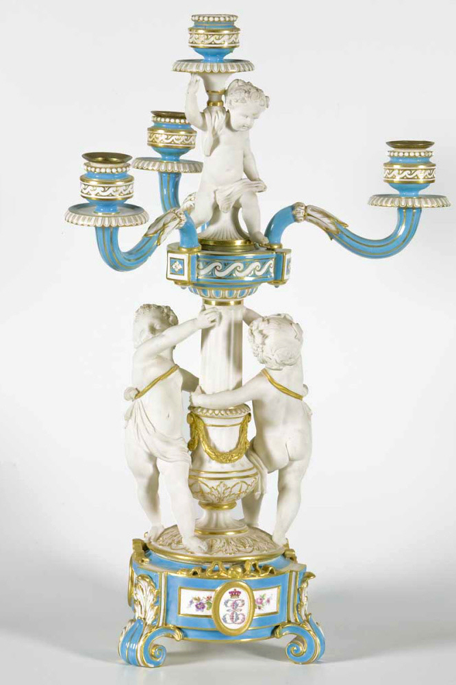 Minton Parian Cupid Candelabra